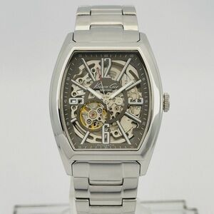 Kenneth Cole Silver and Gold Skeleton Dial Watch